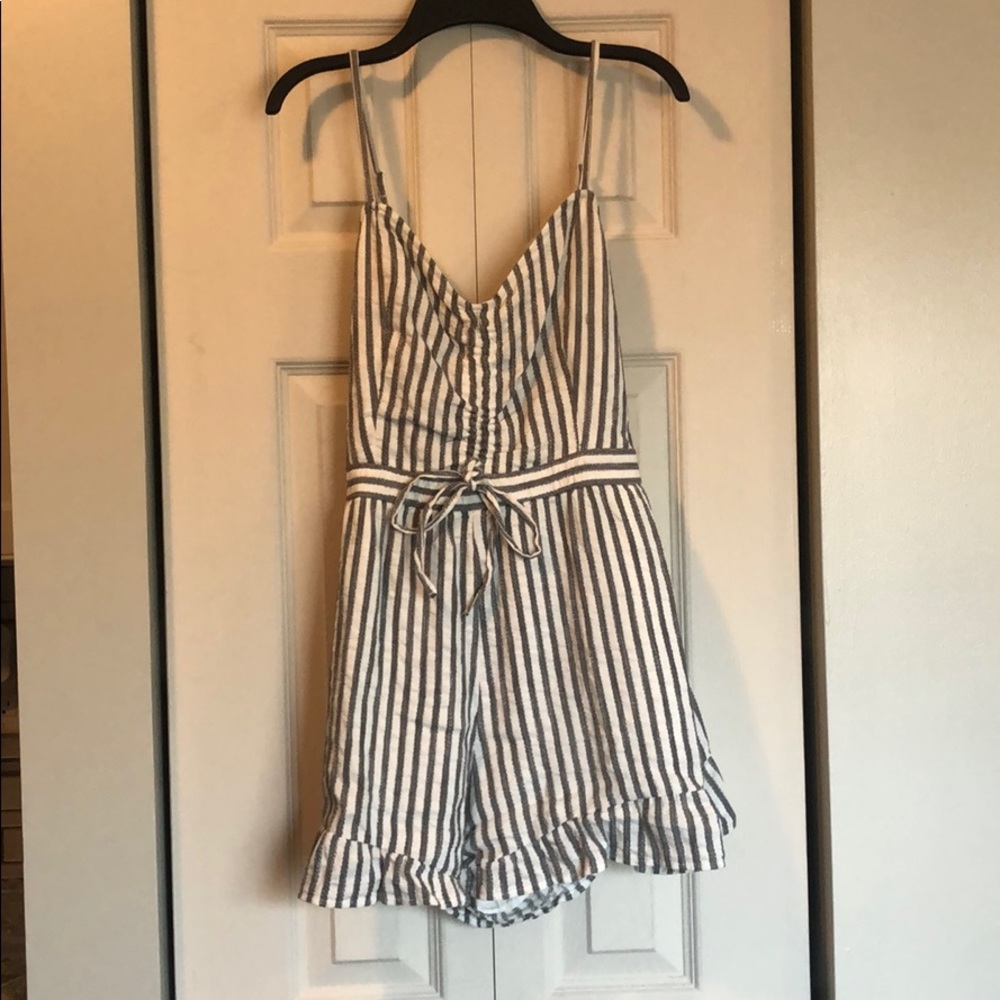 Grey and White Romper
